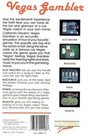 Box back cover for Vegas Gambler on the Commodore Amiga.