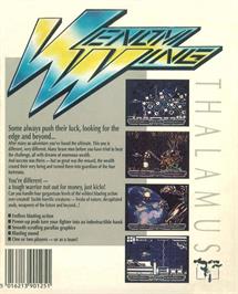 Box back cover for Venom Wing on the Commodore Amiga.