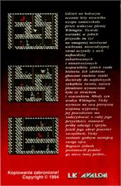 Box back cover for Vicky on the Commodore Amiga.