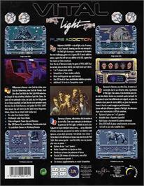 Box back cover for Vital Light on the Commodore Amiga.