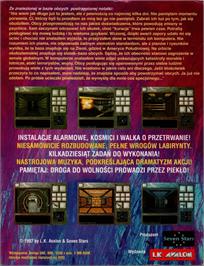 Box back cover for W Potrzasku on the Commodore Amiga.
