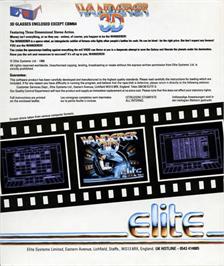 Box back cover for Wanderer 3d on the Commodore Amiga.