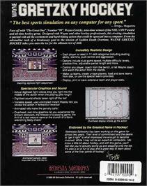 Box back cover for Wayne Gretzky Hockey on the Commodore Amiga.