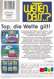 Box back cover for Wetten Dass..? on the Commodore Amiga.