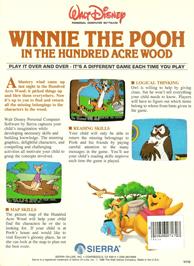 Box back cover for Winnie the Pooh in the Hundred Acre Wood on the Commodore Amiga.