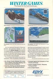 Box back cover for Winter Games on the Commodore Amiga.