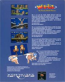 Box back cover for Wiz 'n' Liz: The Frantic Wabbit Wescue on the Commodore Amiga.