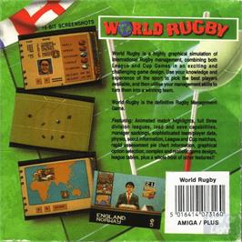 Box back cover for World Rugby on the Commodore Amiga.