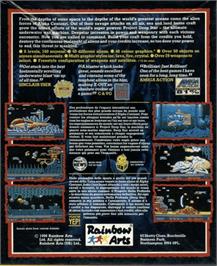 Box back cover for X-Out on the Commodore Amiga.