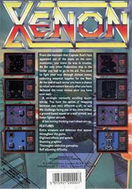 Box back cover for Xenon on the Commodore Amiga.