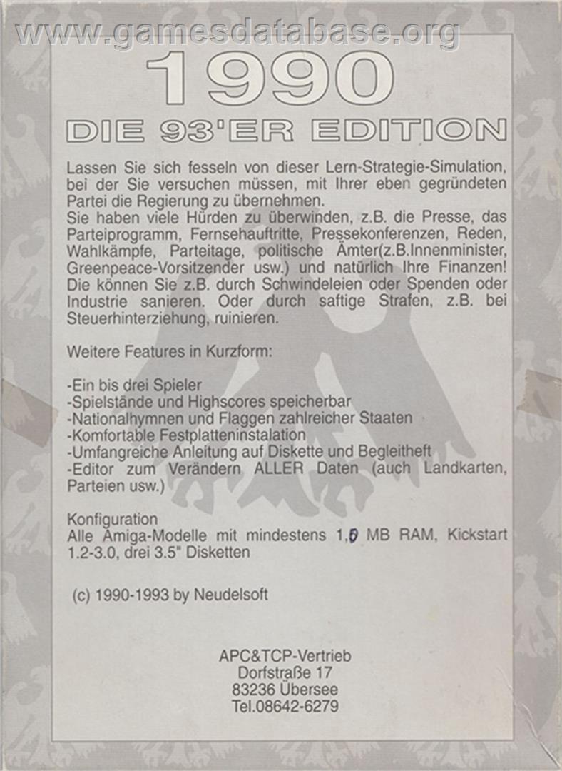 1990 - Commodore Amiga - Artwork - Box Back