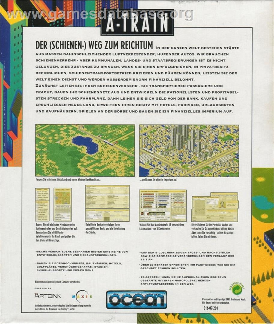 A-Train - Commodore Amiga - Artwork - Box Back