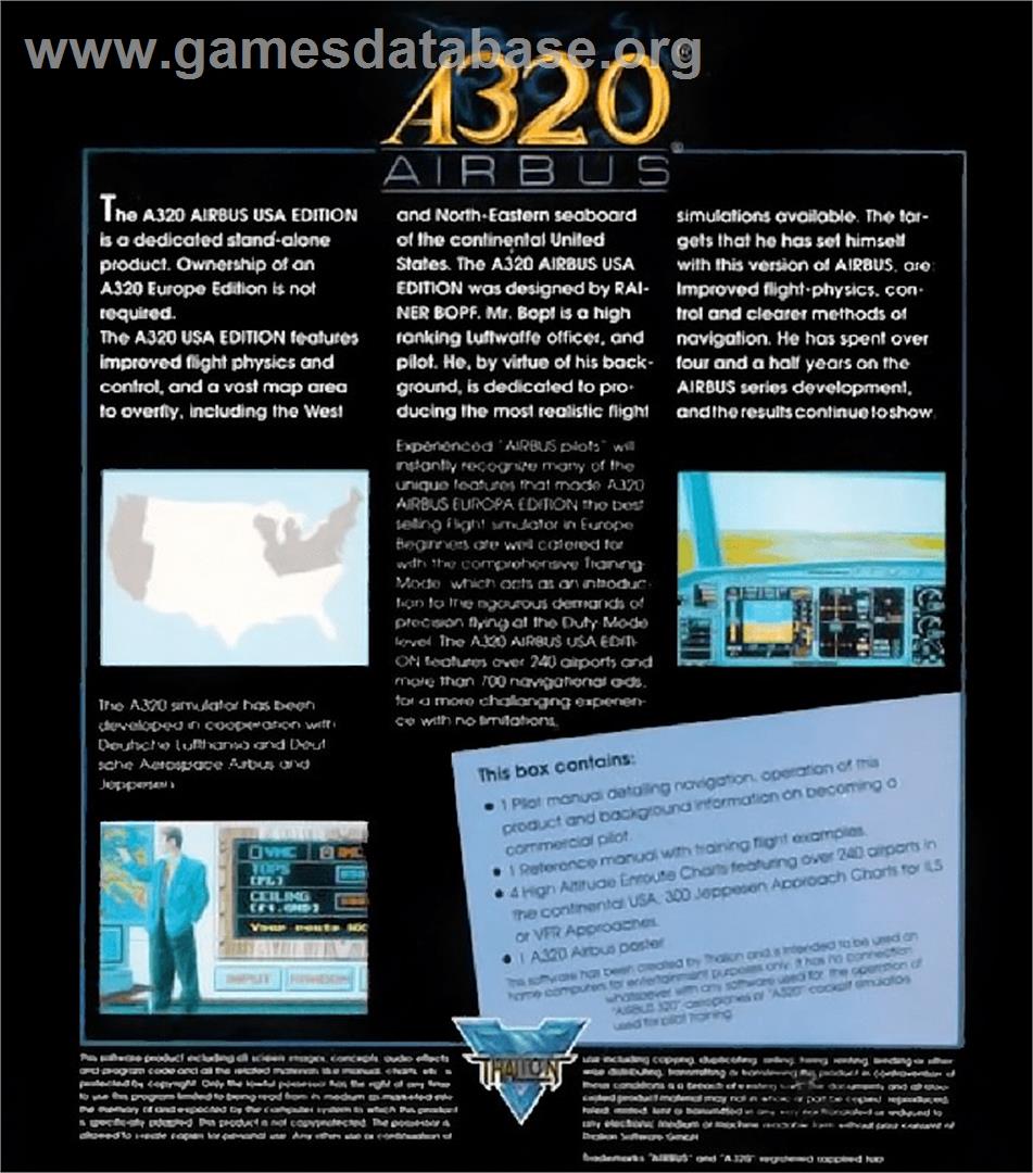 A320 Airbus - Commodore Amiga - Artwork - Box Back