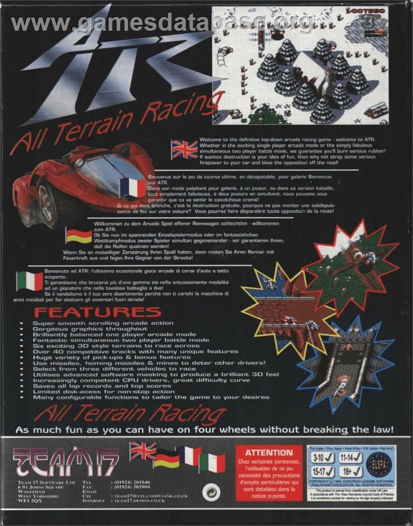 ATR: All Terrain Racing - Commodore Amiga - Artwork - Box Back