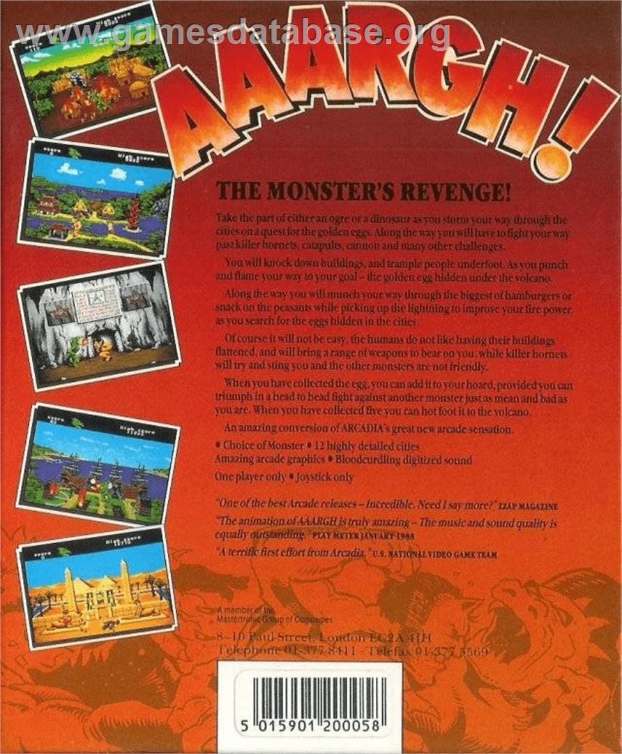 Aaargh! - Commodore Amiga - Artwork - Box Back