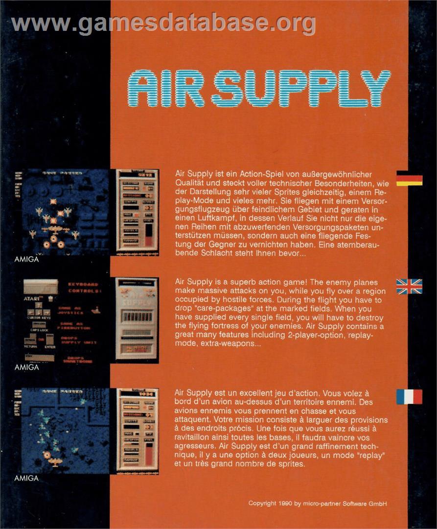 Air Supply - Commodore Amiga - Artwork - Box Back