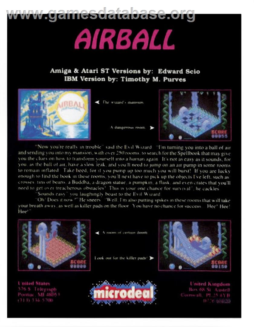 Airball - Commodore Amiga - Artwork - Box Back
