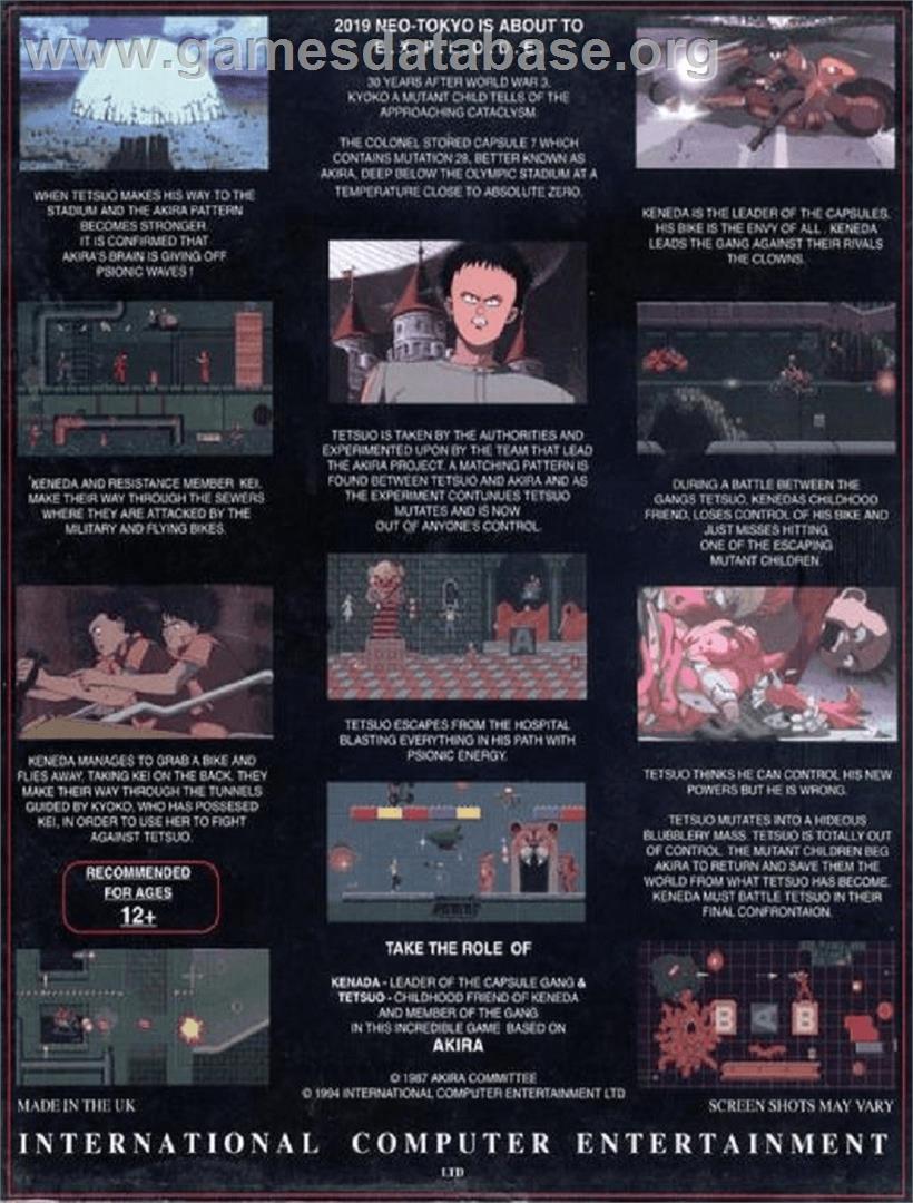 Akira - Commodore Amiga - Artwork - Box Back