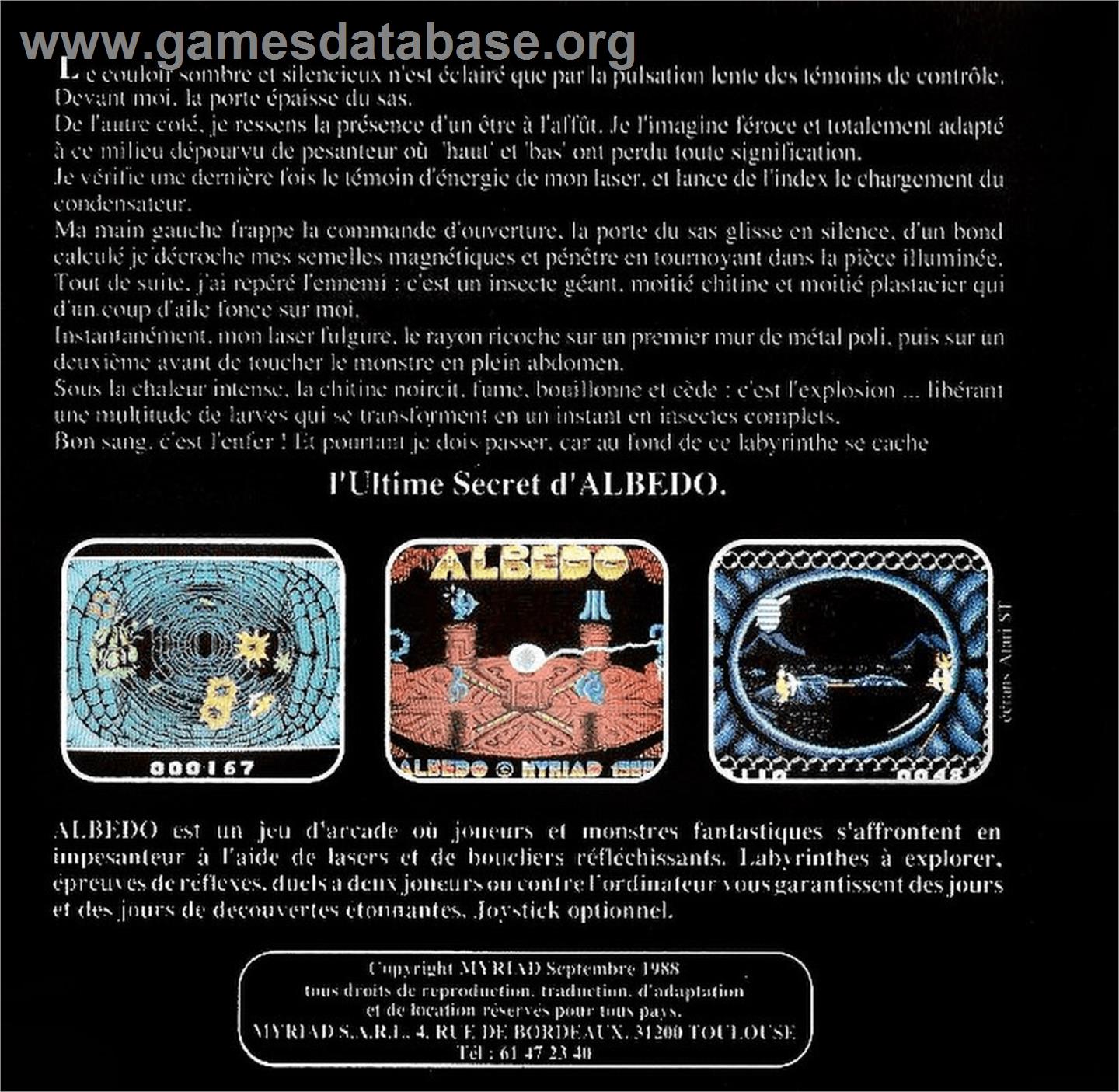 Albedo - Commodore Amiga - Artwork - Box Back