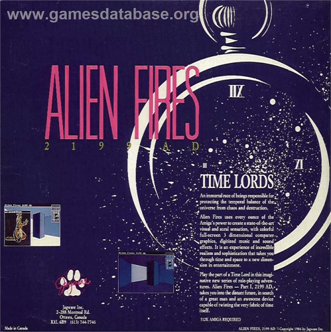 Alien Fires: 2199 AD - Commodore Amiga - Artwork - Box Back
