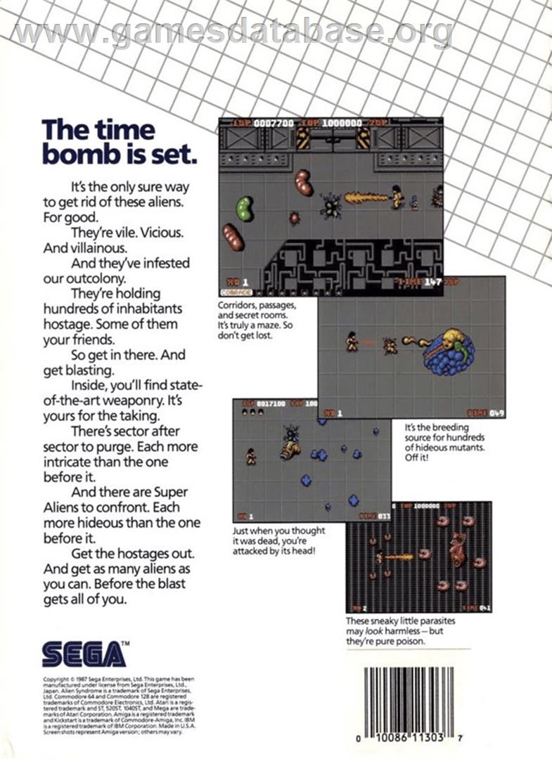 Alien Syndrome - Commodore Amiga - Artwork - Box Back