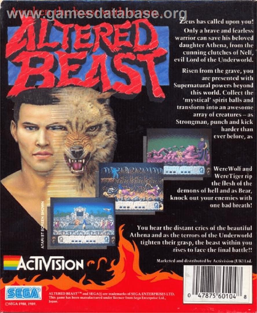 Altered Beast - Commodore Amiga - Artwork - Box Back