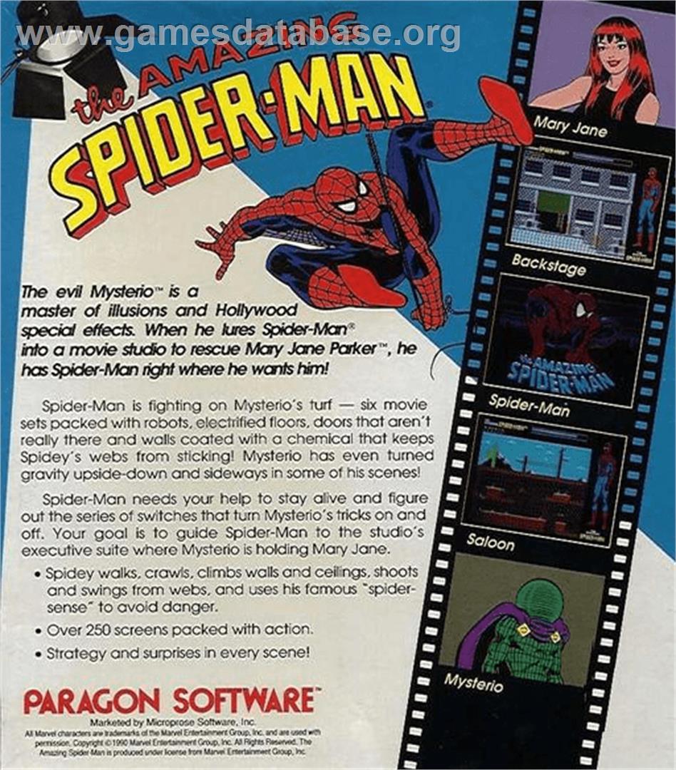 Amazing Spider-Man - Commodore Amiga - Artwork - Box Back