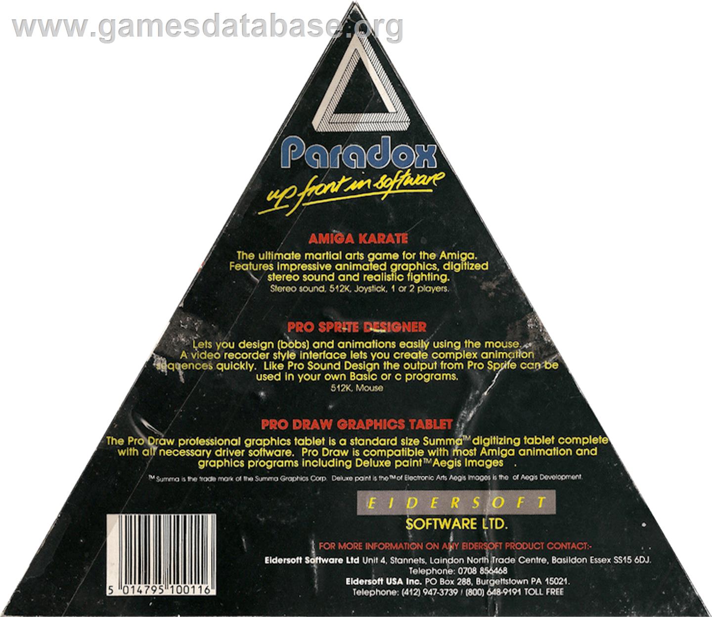 Amiga Karate - Commodore Amiga - Artwork - Box Back