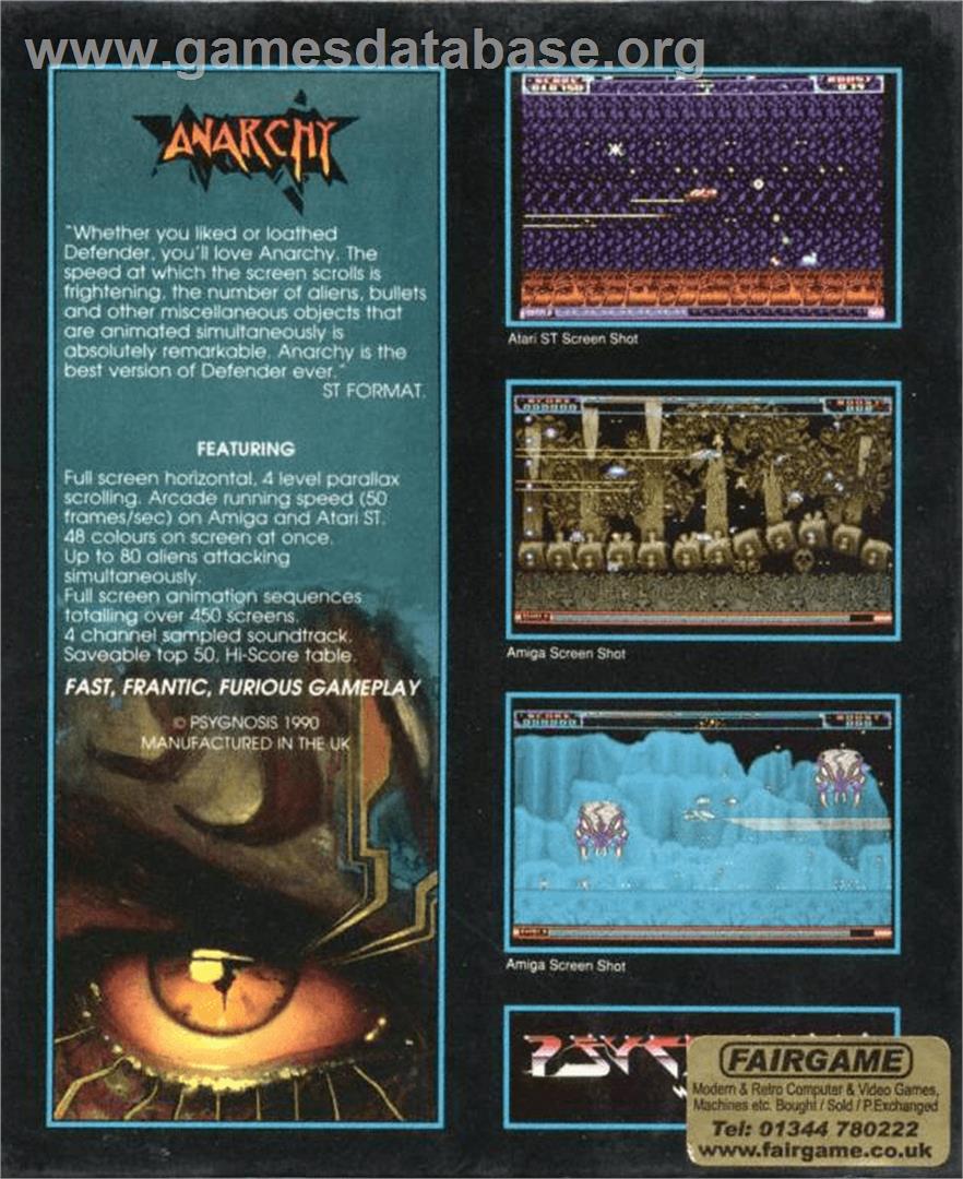 Anarchy - Commodore Amiga - Artwork - Box Back