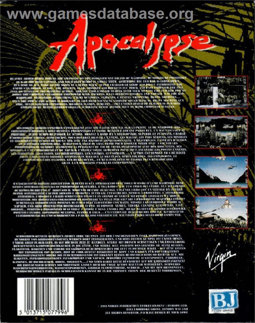 Apocalypse - Commodore Amiga - Artwork - Box Back