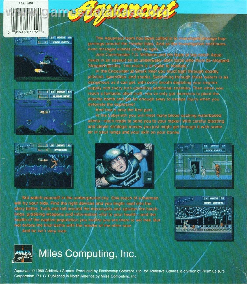 Aquanaut - Commodore Amiga - Artwork - Box Back