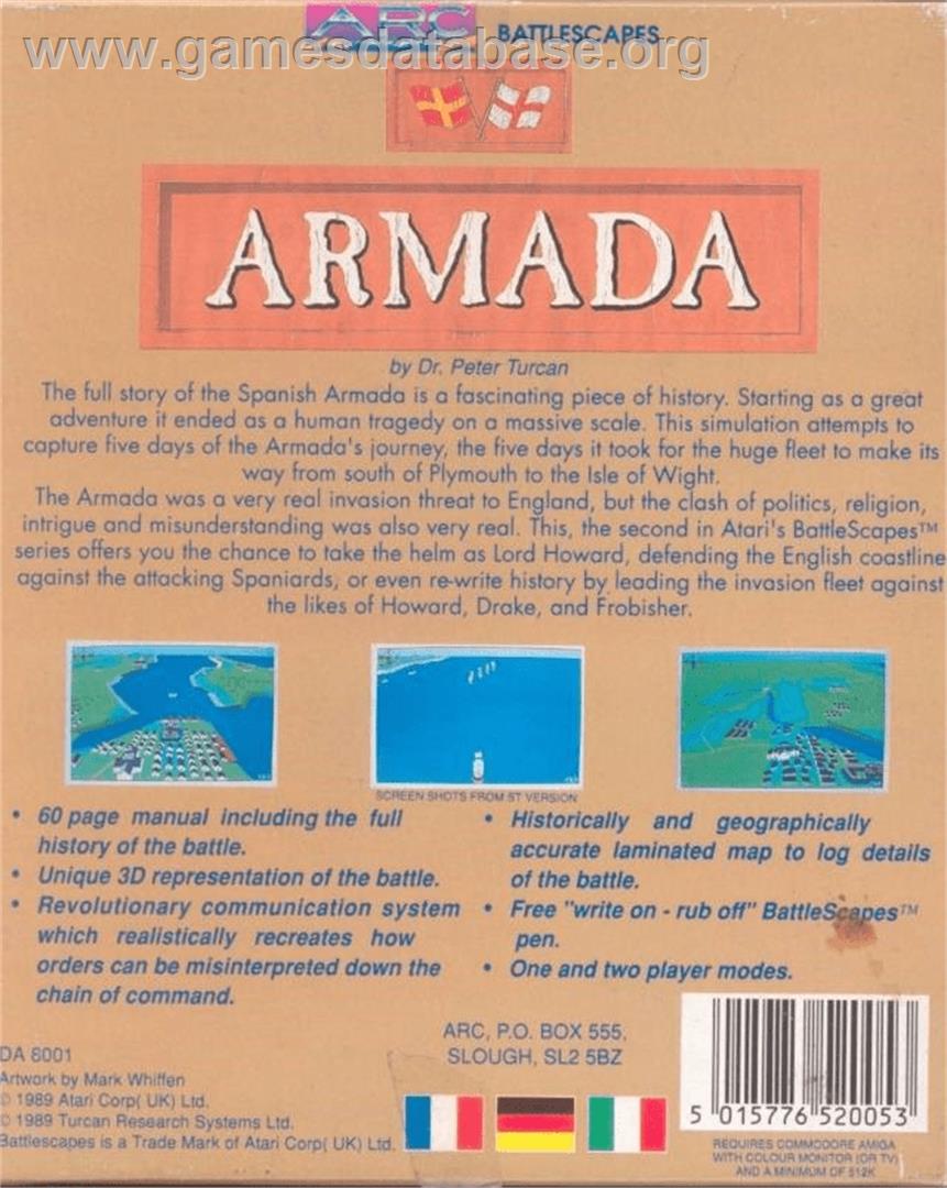 Armada - Commodore Amiga - Artwork - Box Back