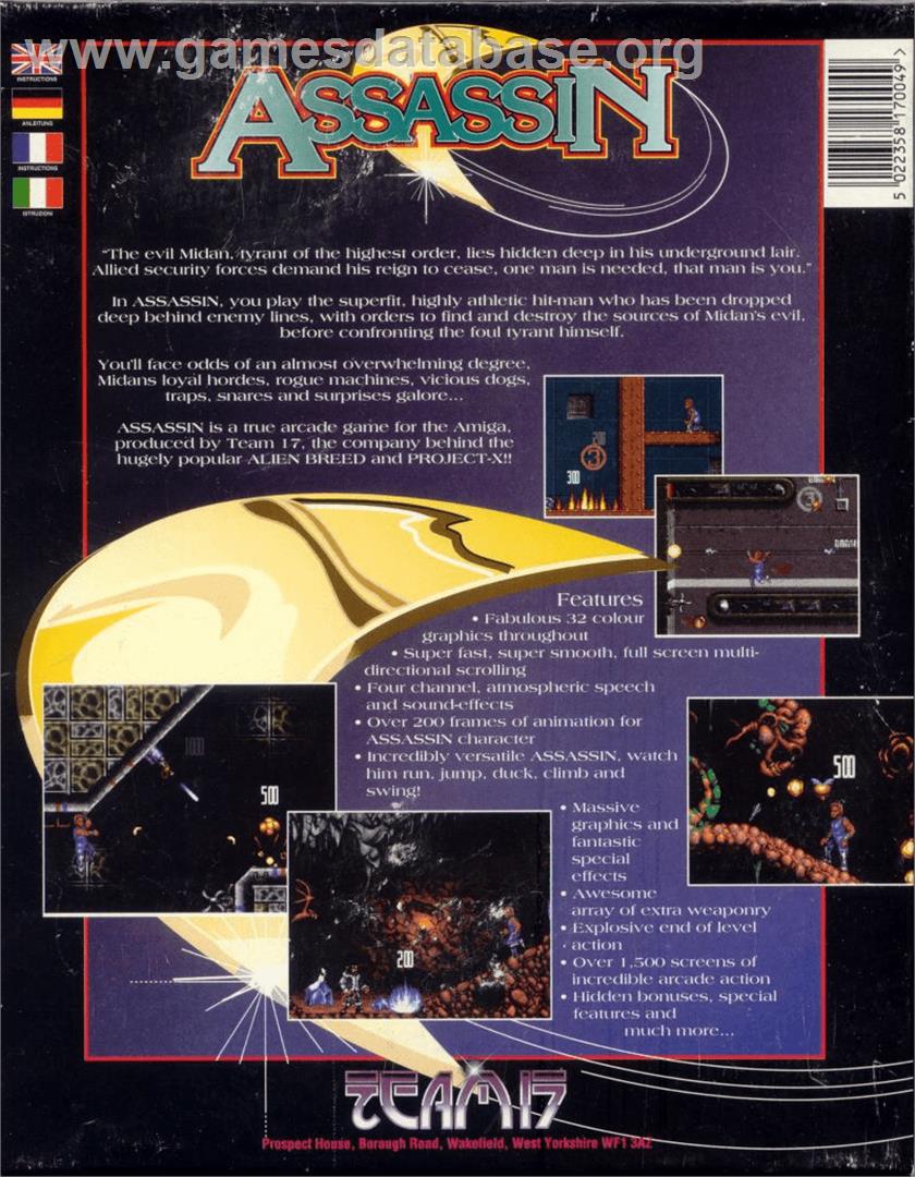 Assassin - Commodore Amiga - Artwork - Box Back