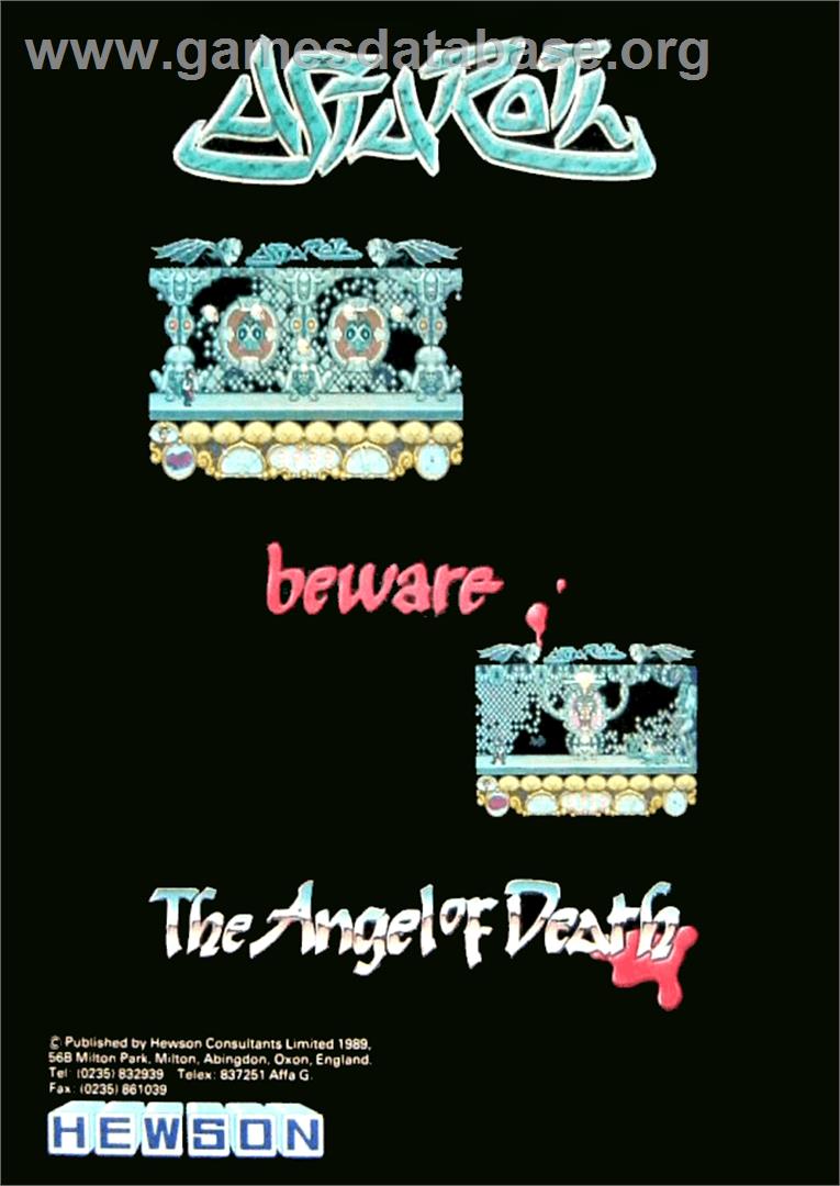 Astaroth: The Angel of Death - Commodore Amiga - Artwork - Box Back