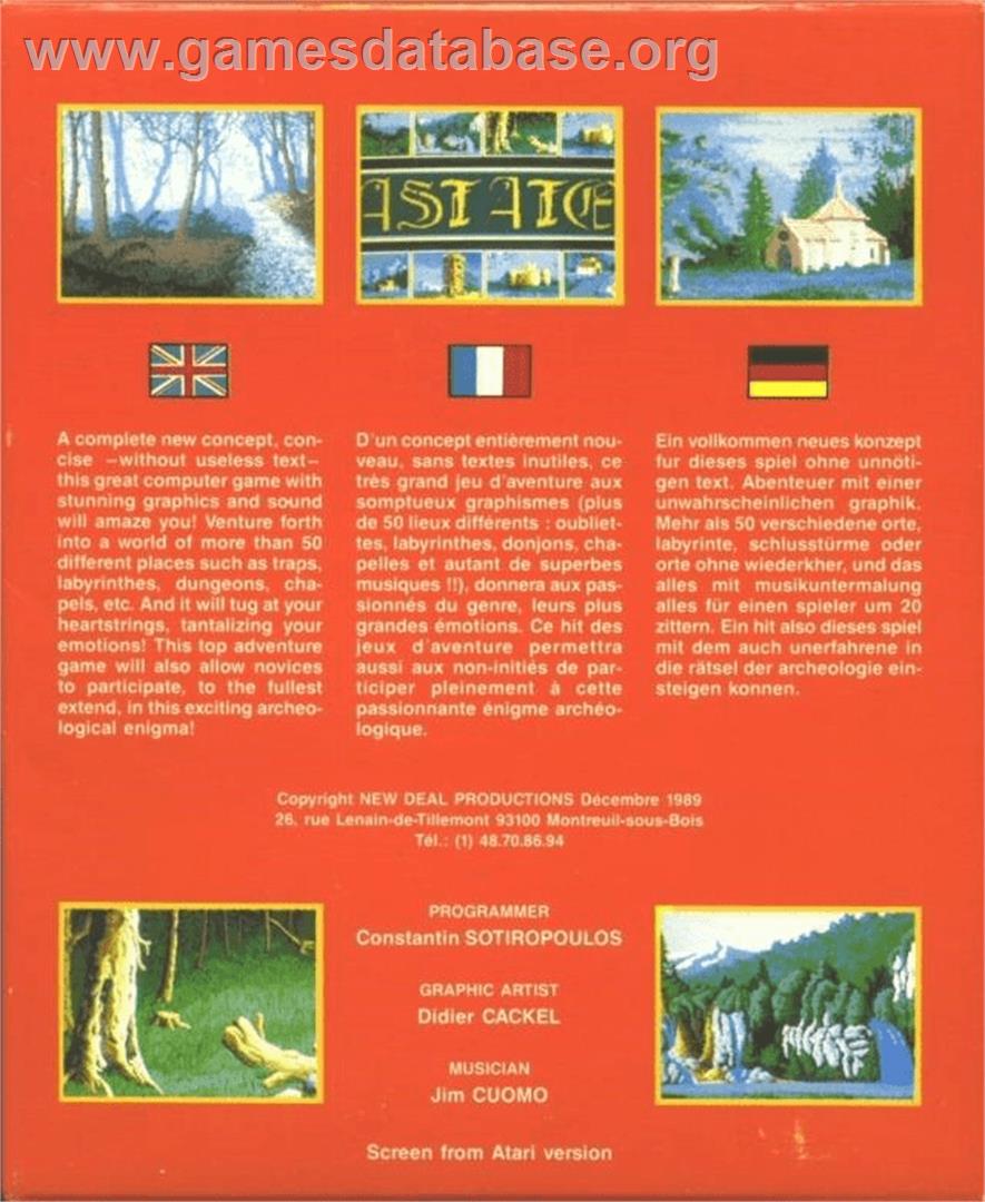 Astate: La Malédiction des Templiers - Commodore Amiga - Artwork - Box Back