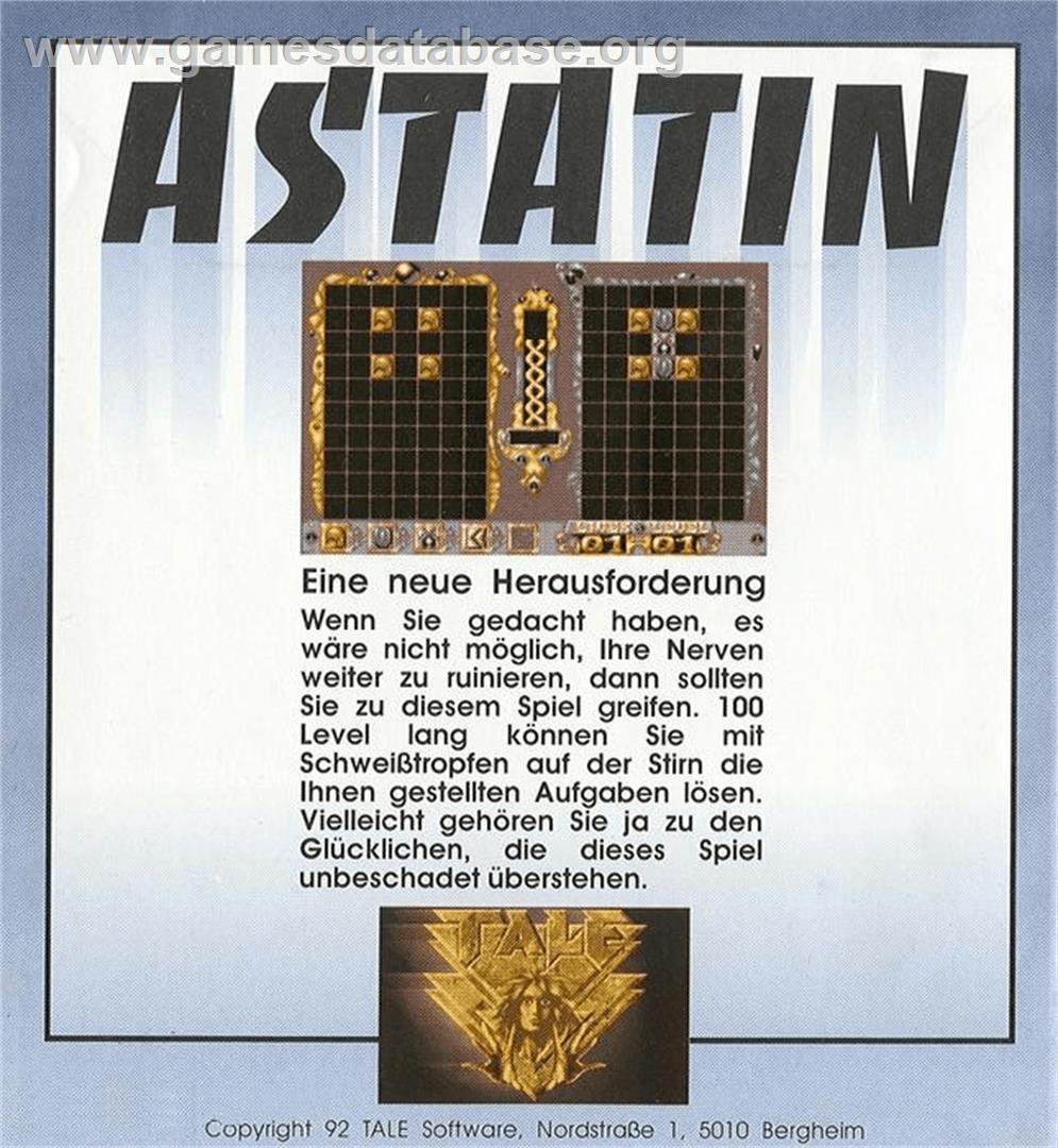 Astatin - Commodore Amiga - Artwork - Box Back