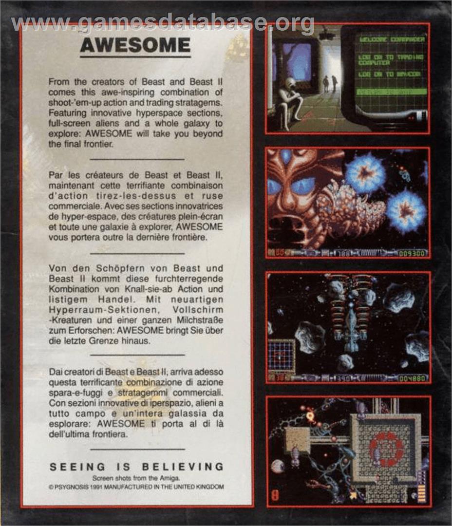 Awesome - Commodore Amiga - Artwork - Box Back