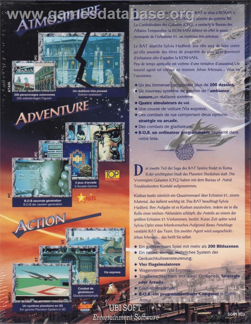 B.A.T. 2 - Commodore Amiga - Artwork - Box Back