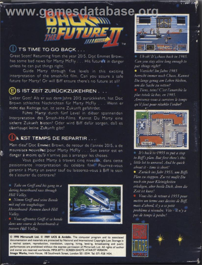 Back To The Future Part 2 - Commodore Amiga - Artwork - Box Back