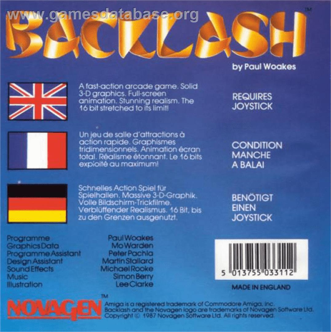 Backlash - Commodore Amiga - Artwork - Box Back