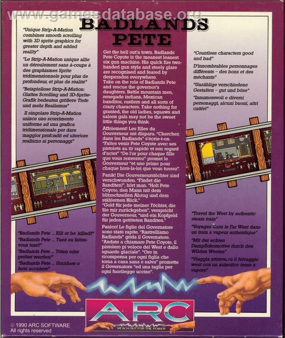 Badlands Pete - Commodore Amiga - Artwork - Box Back