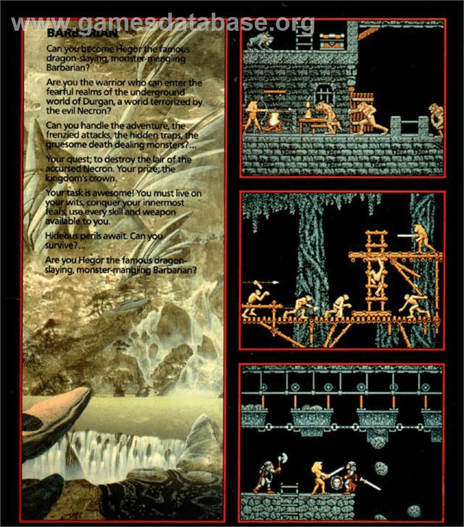 Barbarian (psygnosis) - Commodore Amiga - Artwork - Box Back