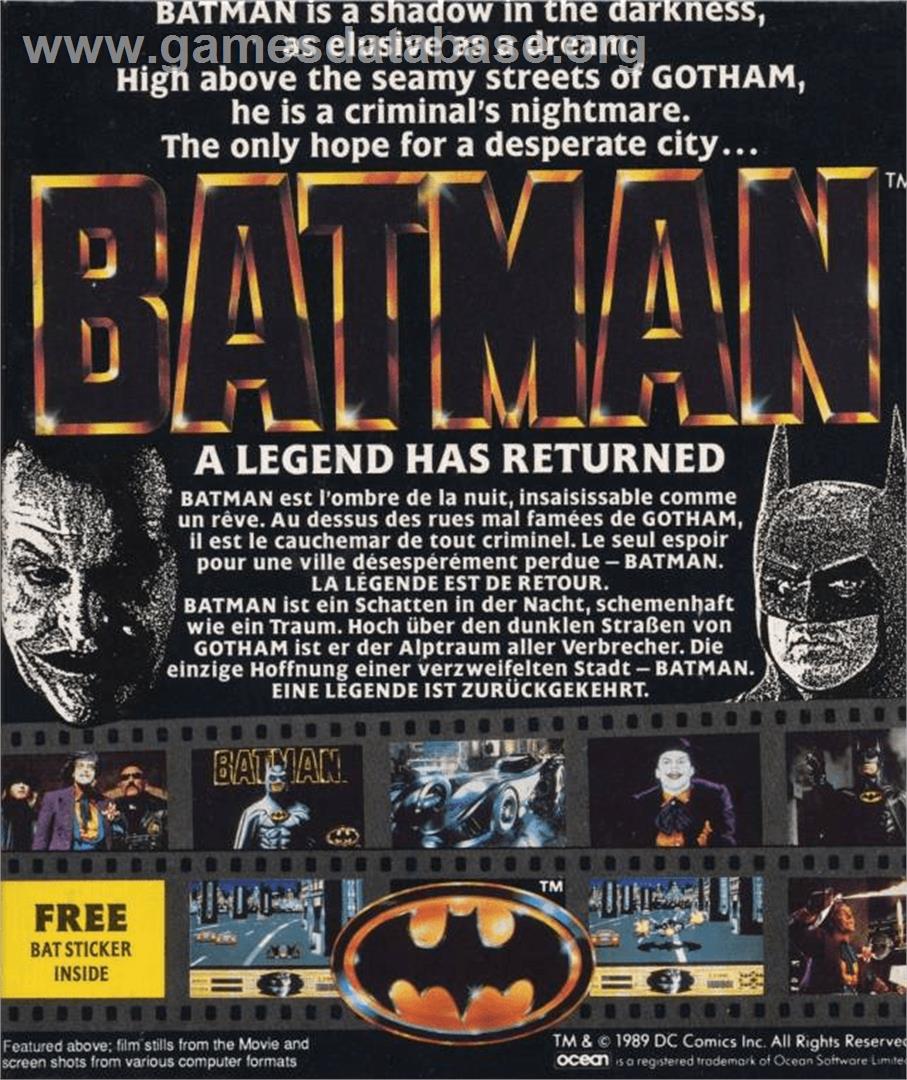 Batman: The Movie - Commodore Amiga - Artwork - Box Back