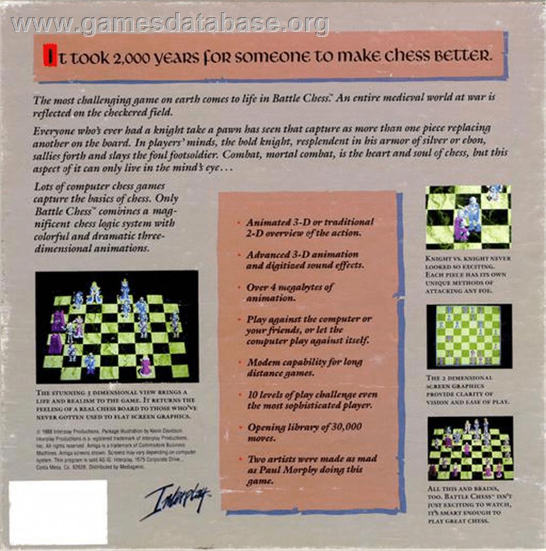 Battle Chess - Commodore Amiga - Artwork - Box Back