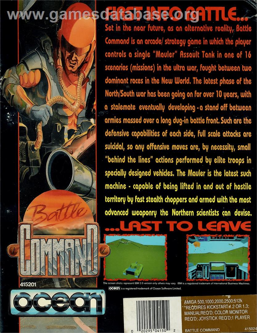 Battle Command - Commodore Amiga - Artwork - Box Back