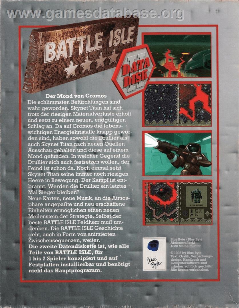 Battle Isle '93: The Moon of Chromos - Commodore Amiga - Artwork - Box Back