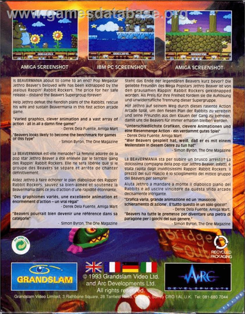 Beavers - Commodore Amiga - Artwork - Box Back