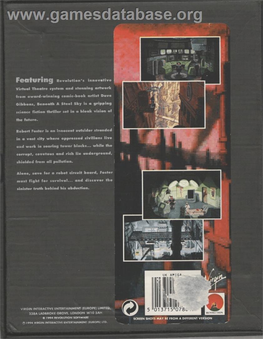 Beneath A Steel Sky - Commodore Amiga - Artwork - Box Back