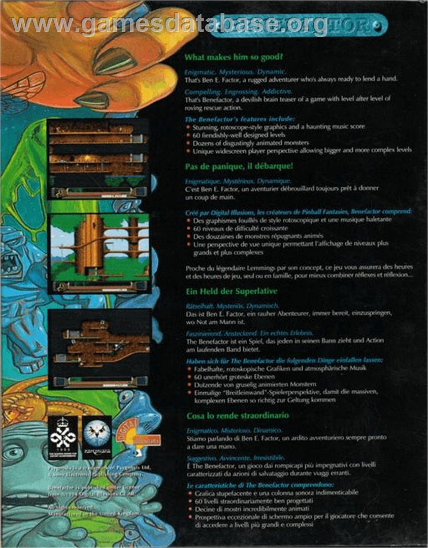 Benefactor - Commodore Amiga - Artwork - Box Back