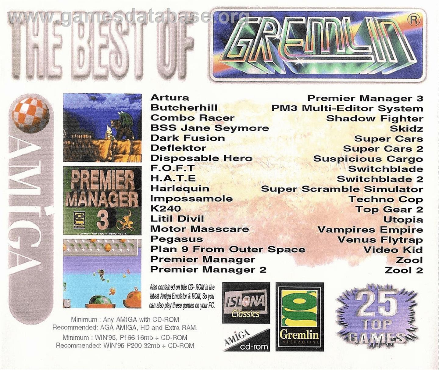 Best of Gremlin - Commodore Amiga - Artwork - Box Back